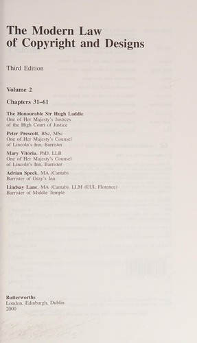 The Modern law of copyright and designs