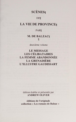 Scènes de La vie de province