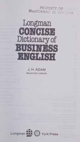 Longman concise dictionary of business English