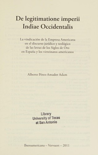 De legitimatione imperii Indiae Occidentalis
