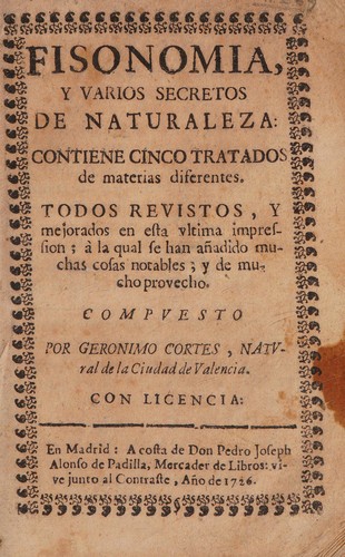 Fisonomia, y varios secretos de naturaleza