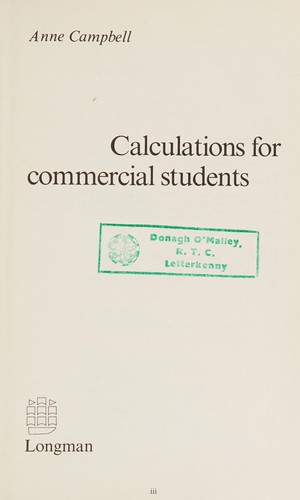 Calculations for Commercial Students