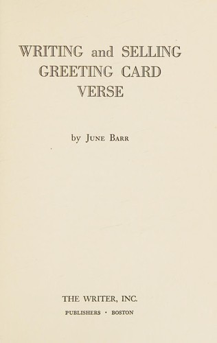 Writing and selling greeting card verse