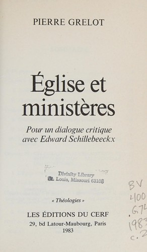 Eglise et ministères