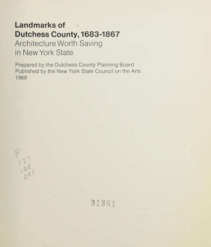 Landmarks of Dutchess County, 1683-1867