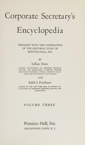 Corporate secretary's encyclopedia