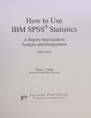 How to Use SPSS-8th Ed
