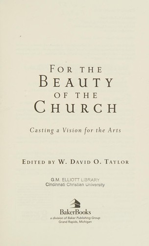 For the beauty of the church