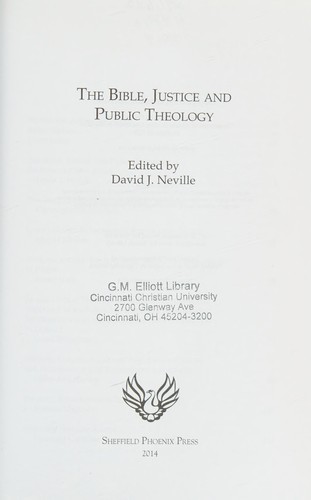 The Bible, justice and public theology