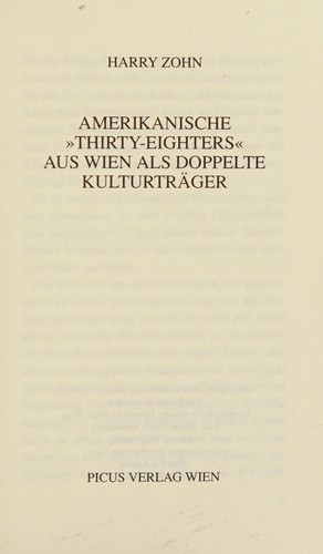 Amerikanische "thirty-eighters" aus Wien als dopppelte Kulturträger