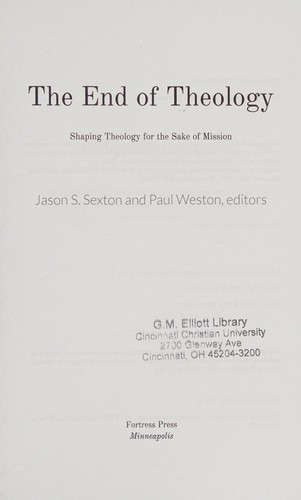End of Theology
