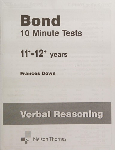 Bond 10 minute tests 11+-12+ years