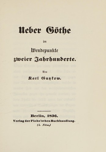 Über Göthe im Wendepunkt zweier Jahrhunderte
