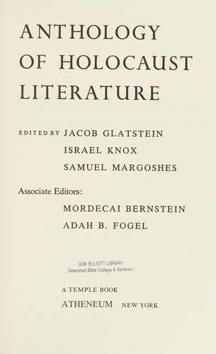 Anthology of holocaust literature