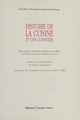 Histoire de la cuisine et des cuisiniers