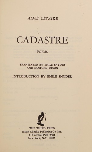Cadastre; poems