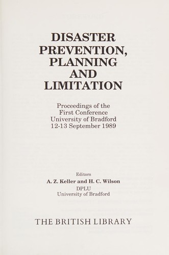 Disaster prevention, planning and limitation