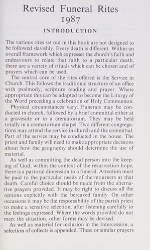 Revised funeral rites 1987