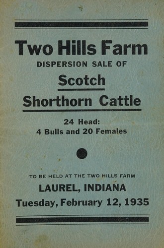 Dispersion sale 22 head, straight Scotch shorthorn cattle