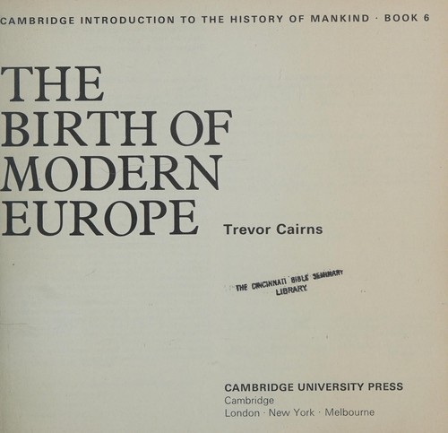 The birth of modern Europe
