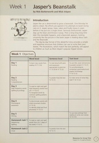 'Jasper's beanstalk' & other texts