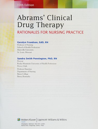 Abrams' clinical drug therapy