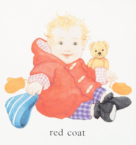 Blue hat, red coat