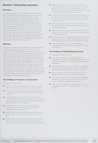 The impact of clinical supervision on counsellors and therapists, their practice and their clients