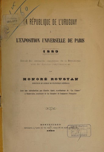 La république de l'Uruguay à l'Exposition universelle de Paris. 1889