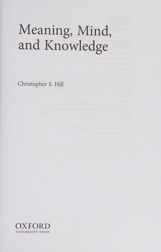 Meaning, Mind, and Knowledge