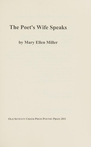 The poet's wife speaks