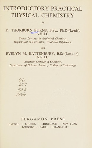 Introductory practical physical chemistry