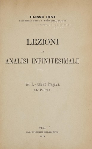 Lezioni di analisi infinitesimale