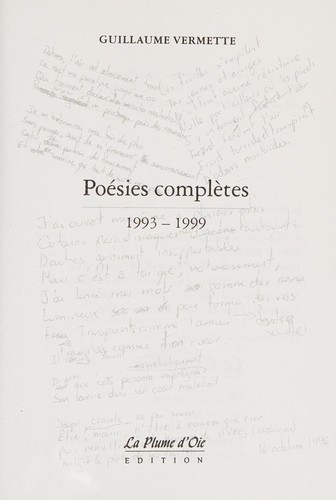 Poésies complètes, 1993-1999