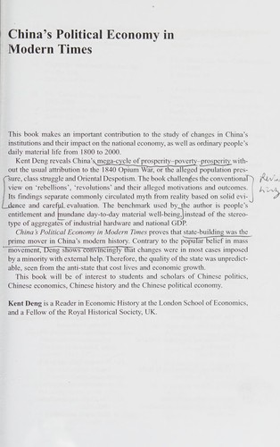 China's political economy in modern times