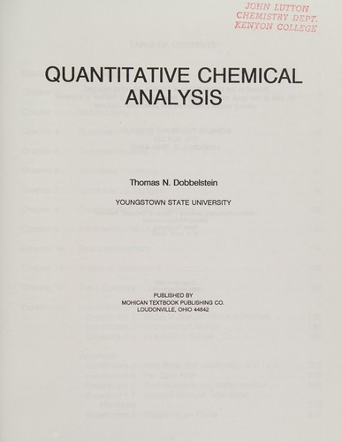 Quantitative chemical analysis