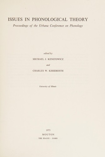Issues in phonological theory
