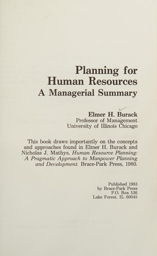 Planning for human resources