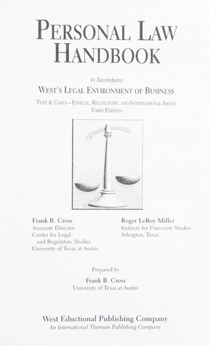 Personal Law Handbook  for Legal Environment of Business