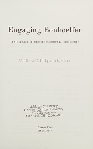 Engaging Bonhoeffer