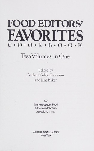 Food editors' favorites cookbook