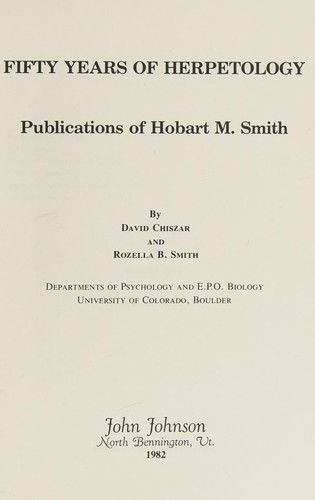 Fifty years of herpetology