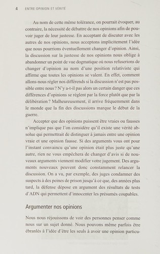Entre opinion et vérité