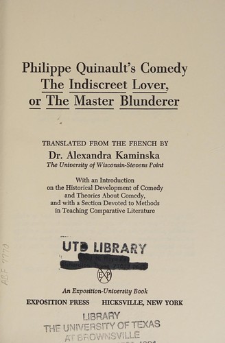 Philippe Quinault's comedy The indiscreet lover