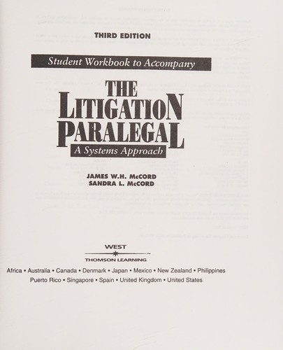 Student workbook to accompany The litigation paralegal