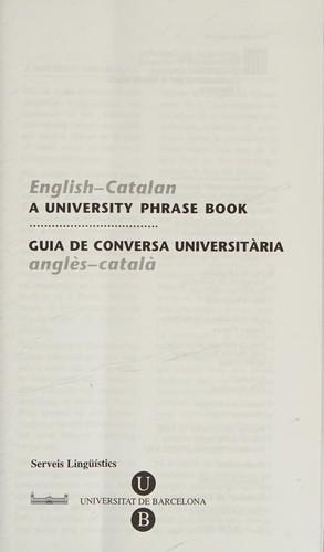 English-Catalan a university phrase book