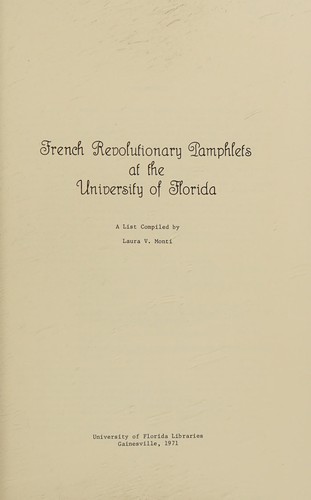 French revolutionary pamphlets at the University of Florida