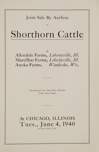 Joint sale by auction of shorthorn cattle