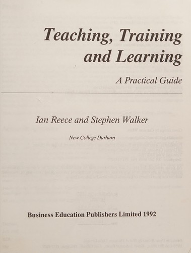 Teaching, training and learning