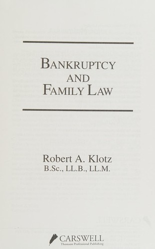 Bankruptcy and family law